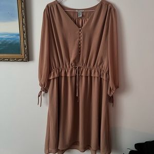 Dusty Rose H&M Chiffon-like Button Dress